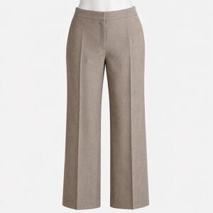 Lafayette 148 New York Taupe Straight Leg Dress Pants Women's Size 6 Wool Blend